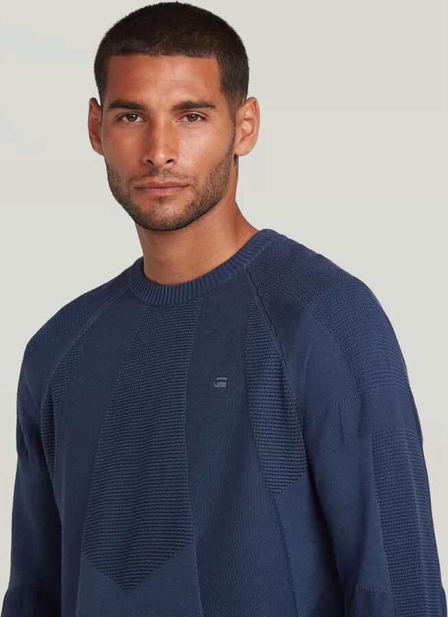 G-Star Raw Gebreide pullover met logostitching en ronde hals - Foto 4