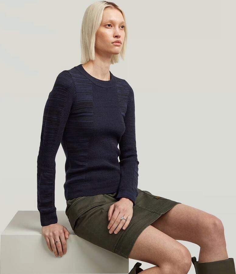 G-Star RAW 3D Biker Slim Gebreide Trui Meerkleurig Dames - Foto 4