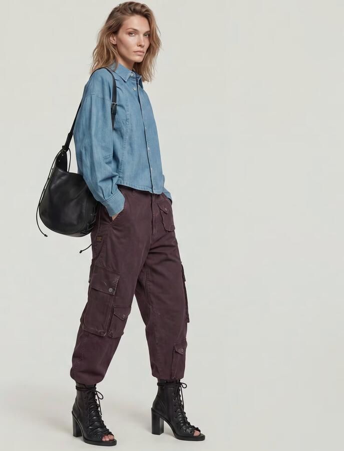G-Star RAW 3D Boyfriend Multi Pocket Cargobroek Paars Dames - Foto 6