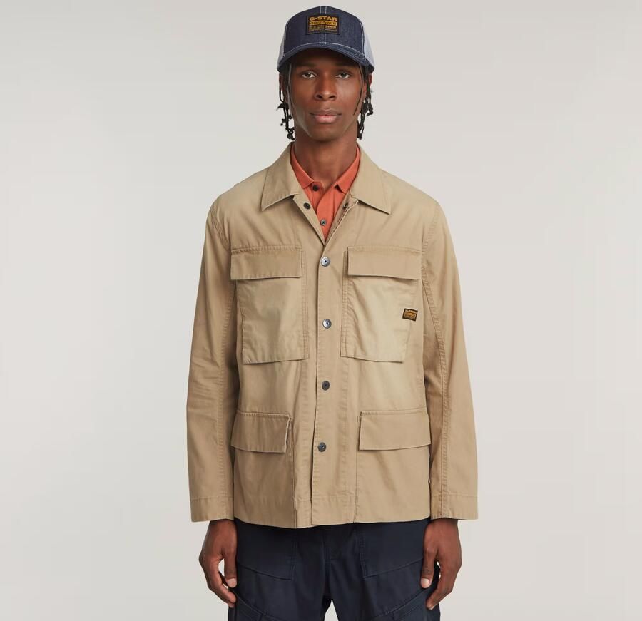 G-Star Raw Overhemdjack met klepzakken en labeldetail