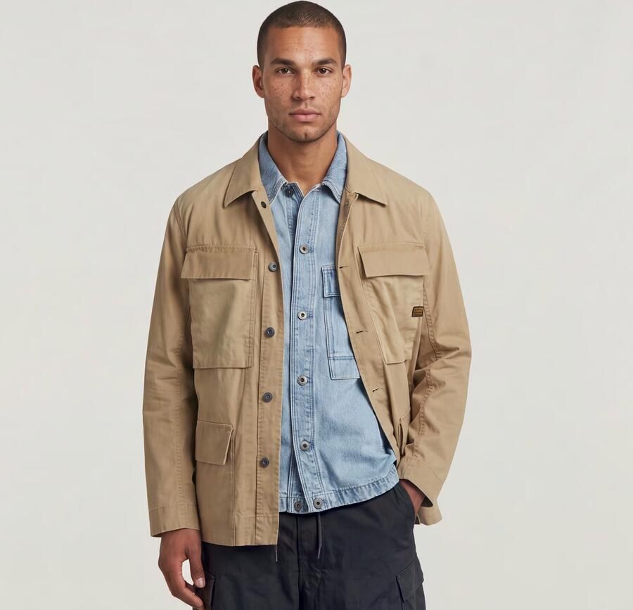 G-Star Raw Overhemdjack met klepzakken en labeldetail - Foto 4