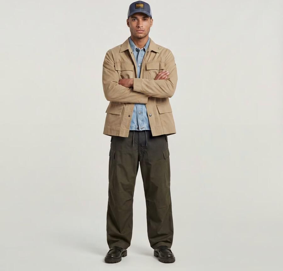 G-Star Raw Overhemdjack met klepzakken en labeldetail - Foto 5