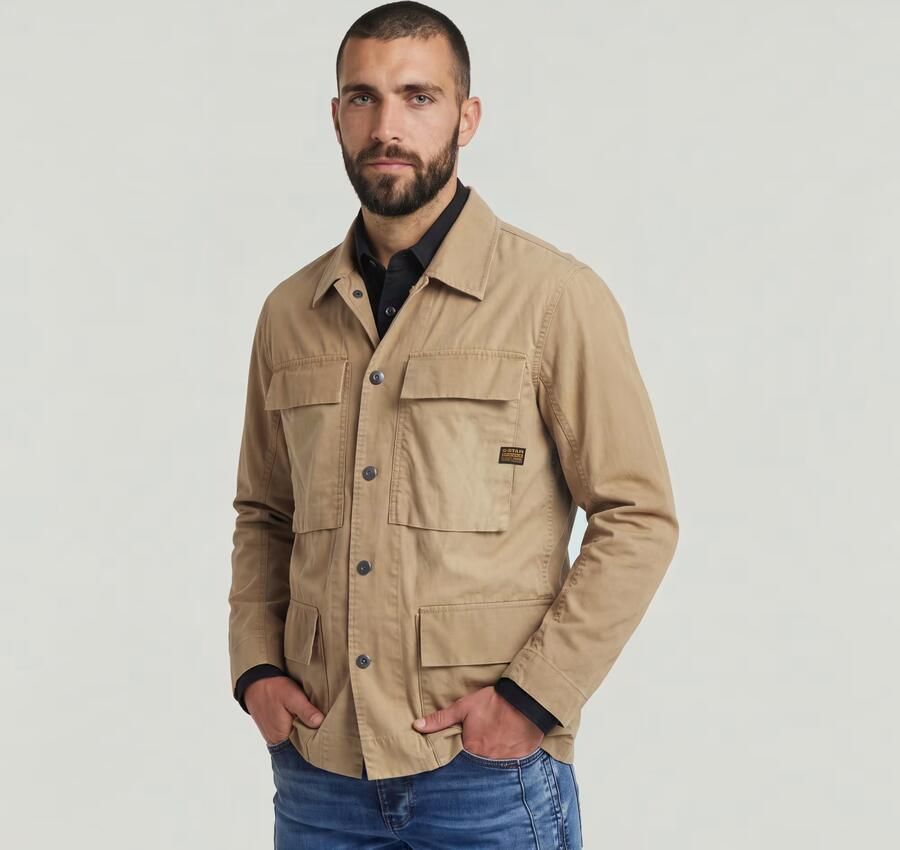 G-Star Raw Overhemdjack met klepzakken en labeldetail - Foto 3