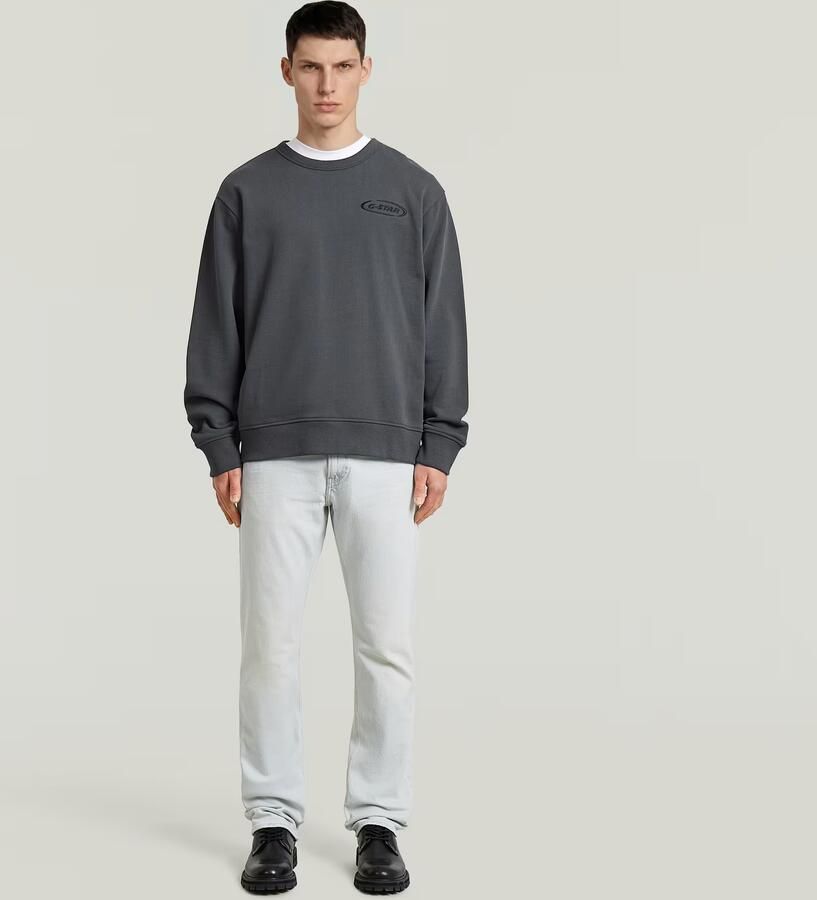 G-Star RAW 90s Logo Sweater Grijs Heren - Foto 3
