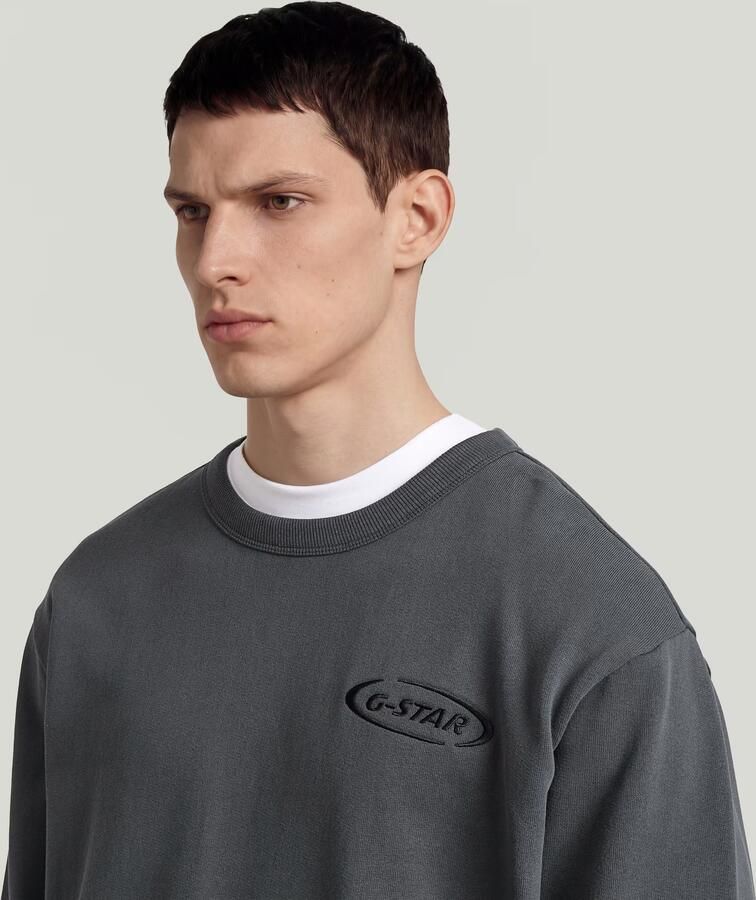 G-Star RAW 90s Logo Sweater Grijs Heren - Foto 4