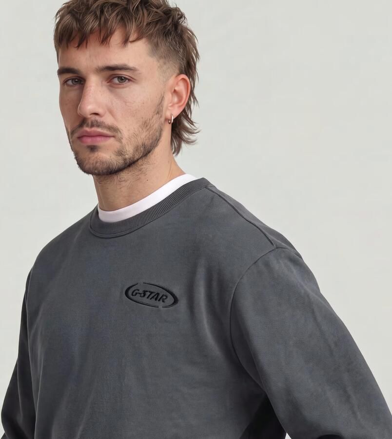 G-Star RAW 90s Logo Sweater Grijs Heren - Foto 4