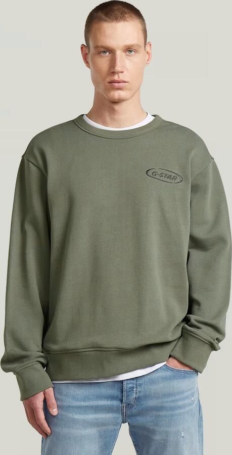 G-Star RAW 90s Logo Sweater Groen Heren