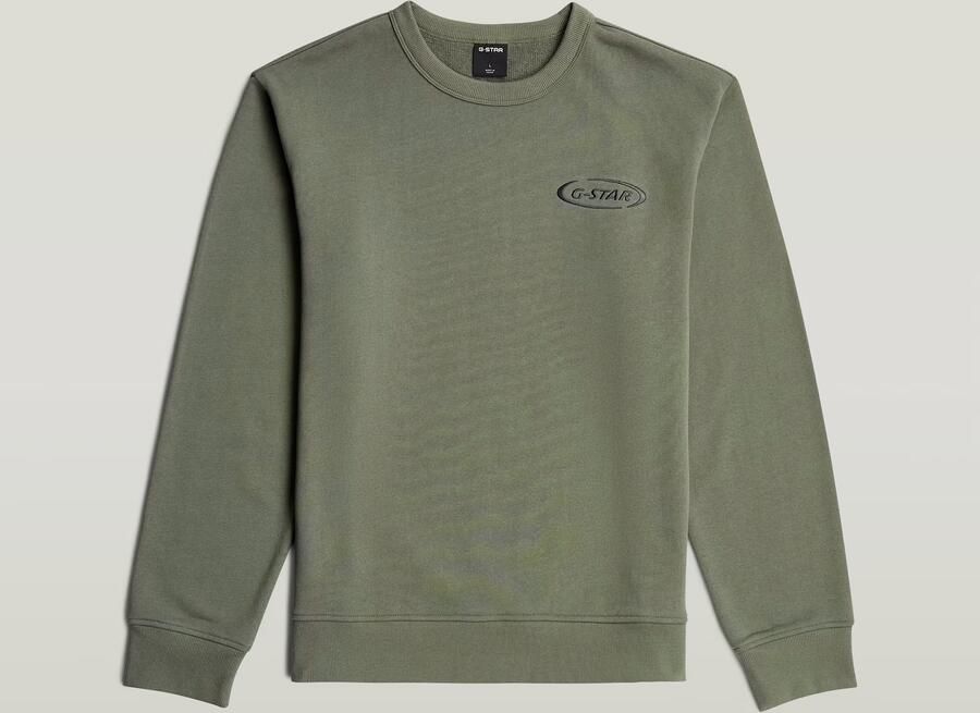 G-Star RAW 90s Logo Sweater Groen Heren - Foto 4