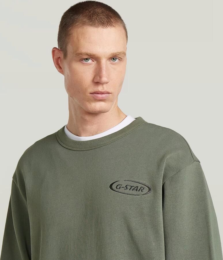 G-Star RAW 90s Logo Sweater Groen Heren - Foto 3