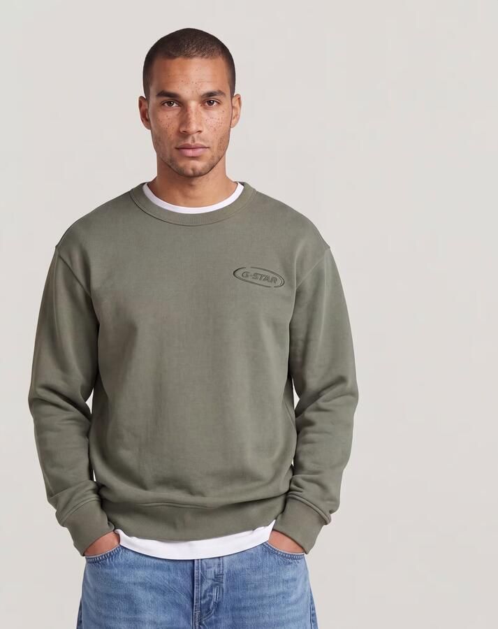 G-Star RAW 90s Logo Sweater Groen Heren - Foto 3