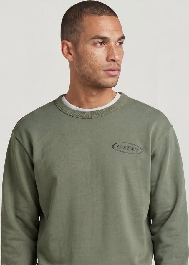 G-Star RAW 90s Logo Sweater Groen Heren - Foto 4
