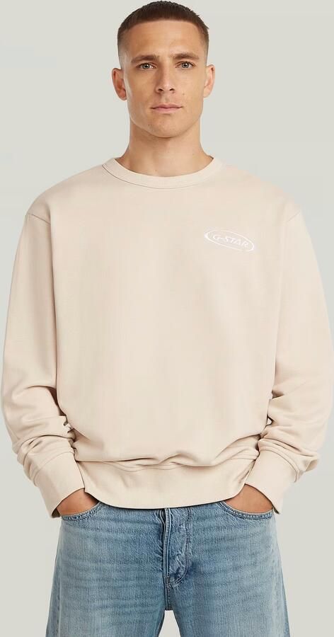 G-Star RAW 90s Logo Sweater Wit Heren