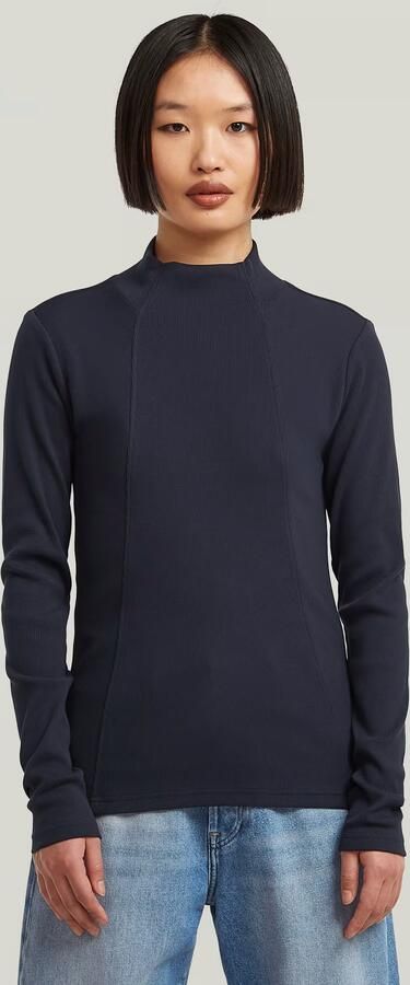 G-Star RAW A-Line Slim Mock T-shirt Donkerblauw Dames - Foto 7