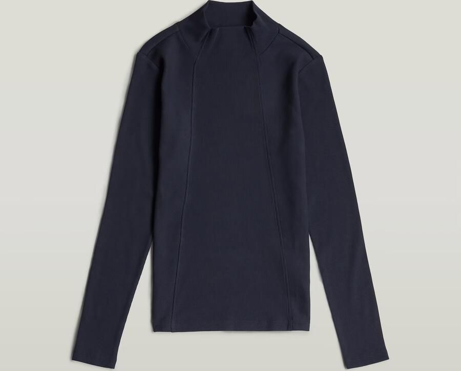 G-Star RAW A-Line Slim Mock T-shirt Donkerblauw Dames - Foto 3