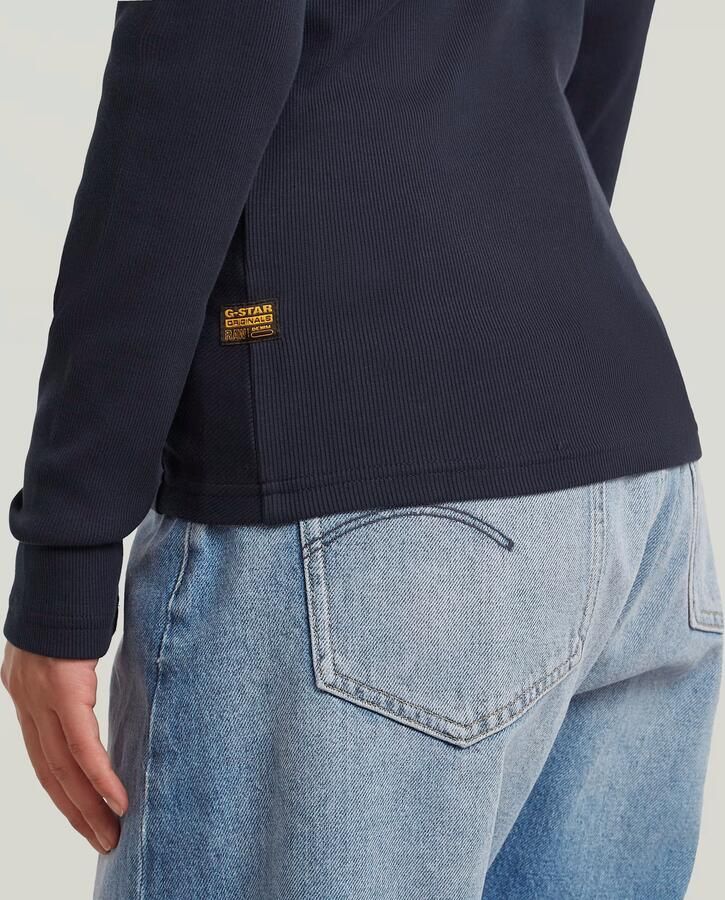 G-Star RAW A-Line Slim Mock T-shirt Donkerblauw Dames - Foto 2