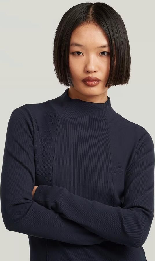 G-Star RAW A-Line Slim Mock T-shirt Donkerblauw Dames - Foto 4