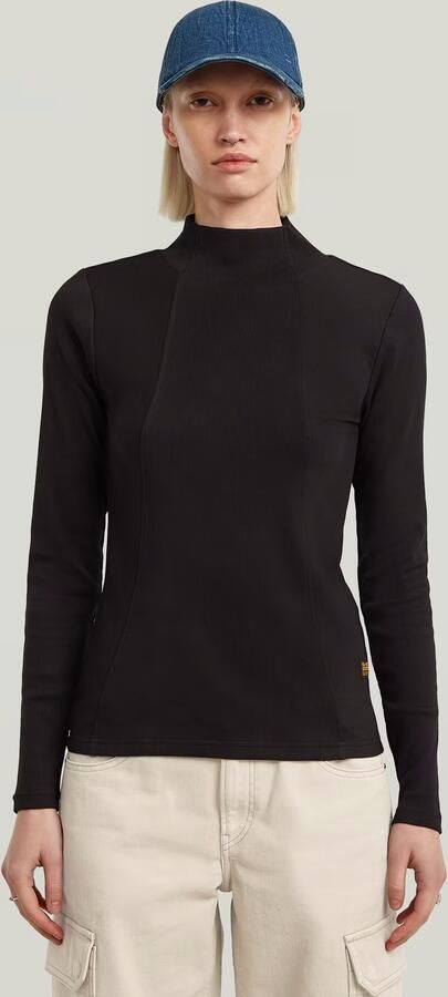 G-Star RAW A-Line Slim Mock T-shirt Zwart Dames - Foto 7