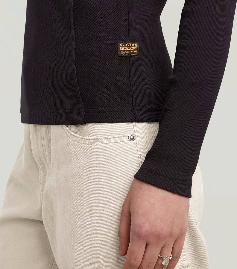 G-Star RAW A-Line Slim Mock T-shirt Zwart Dames - Foto 2