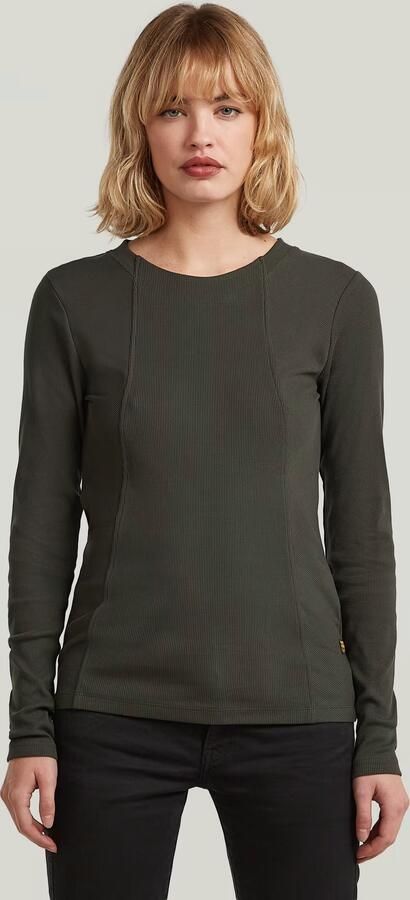 G-Star RAW A-Line Slim Rib T-shirt Grijs Dames