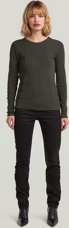 G-Star RAW A-Line Slim Rib T-shirt Grijs Dames - Foto 6