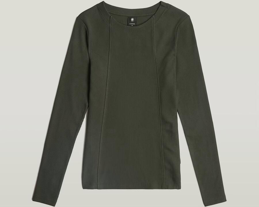 G-Star RAW A-Line Slim Rib T-shirt Grijs Dames - Foto 3