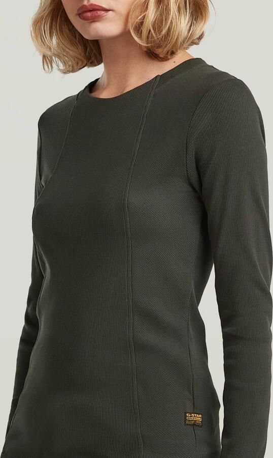 G-Star RAW A-Line Slim Rib T-shirt Grijs Dames - Foto 4