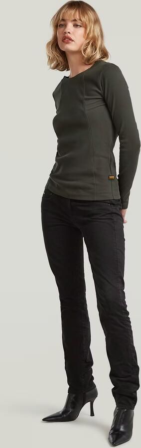 G-Star RAW A-Line Slim Rib T-shirt Grijs Dames - Foto 5