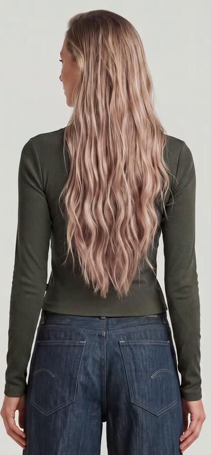 G-Star RAW A-Line Slim Rib T-shirt Grijs Dames - Foto 5