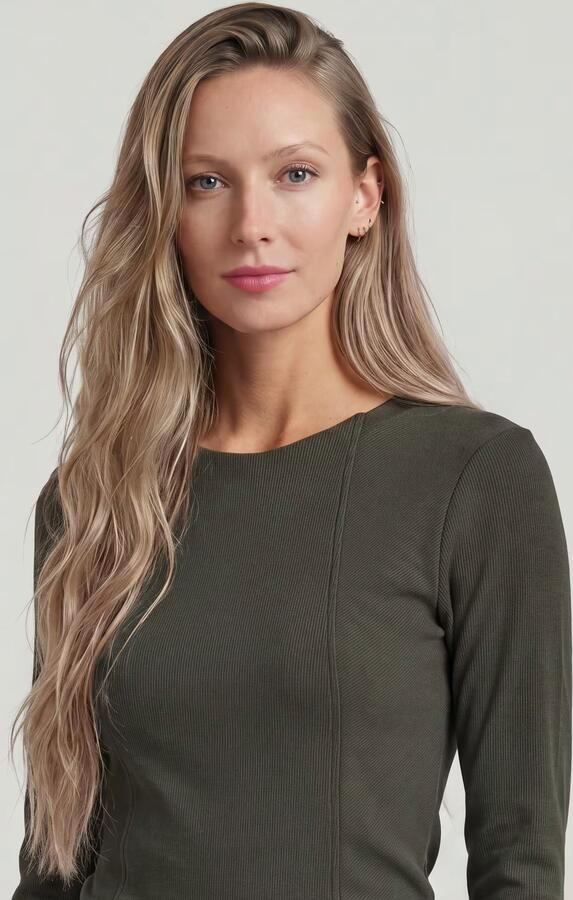 G-Star RAW A-Line Slim Rib T-shirt Grijs Dames - Foto 4