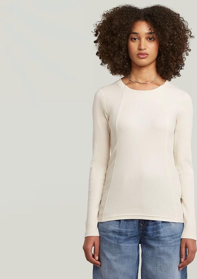 G-Star RAW A-Line Slim Rib T-shirt Wit Dames - Foto 7