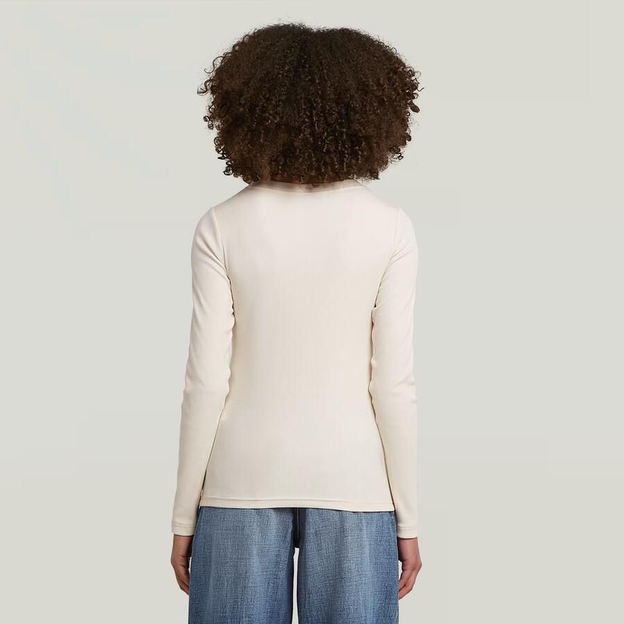 G-Star RAW A-Line Slim Rib T-shirt Wit Dames