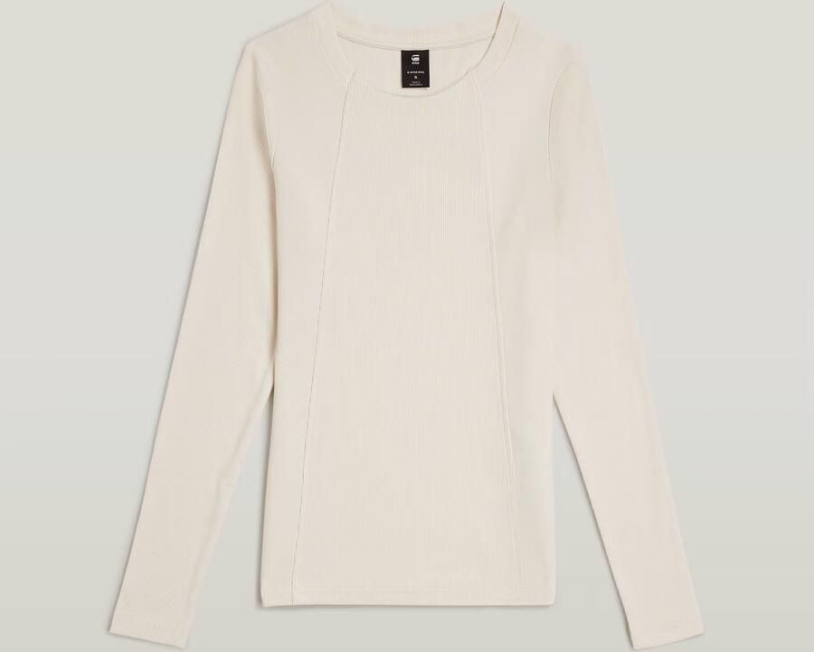 G-Star RAW A-Line Slim Rib T-shirt Wit Dames - Foto 4