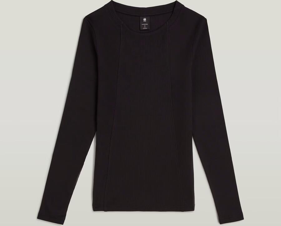 G-Star RAW A-Line Slim Rib T-shirt Zwart Dames - Foto 3