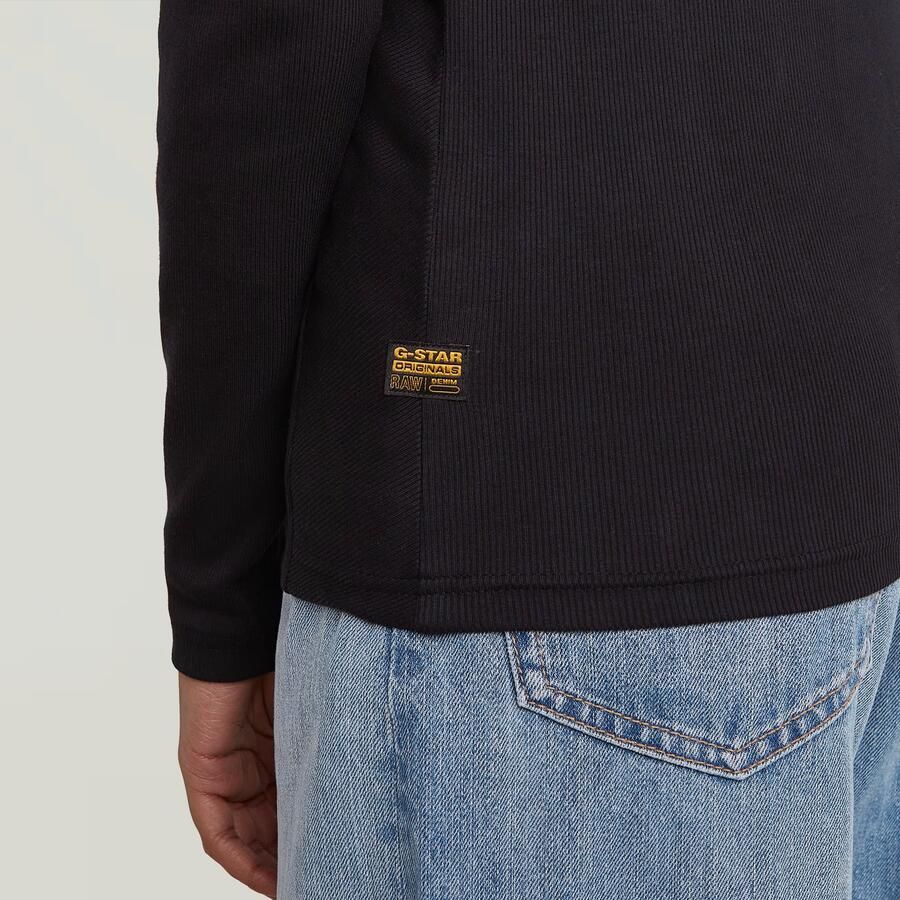 G-Star RAW A-Line Slim Rib T-shirt Zwart Dames
