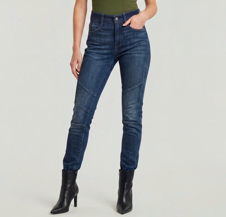 G-Star RAW Ace 2.0 Biker Slim Straight Jeans Donkerblauw Dames - Foto 10