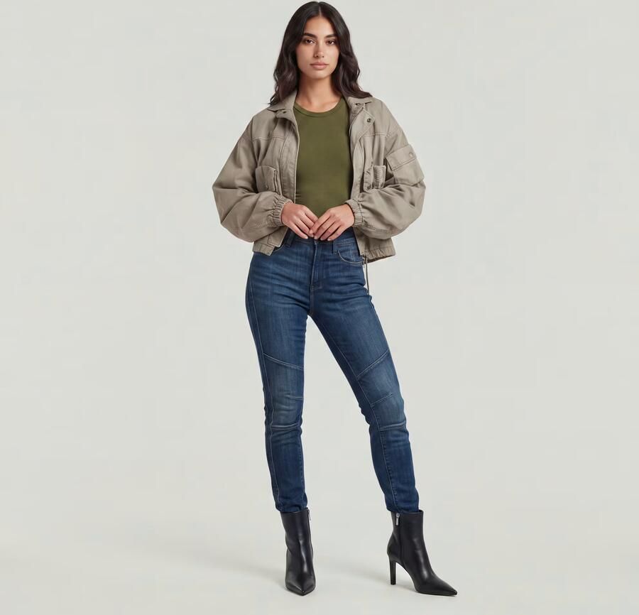 G-Star RAW Ace 2.0 Biker Slim Straight Jeans Donkerblauw Dames - Foto 9
