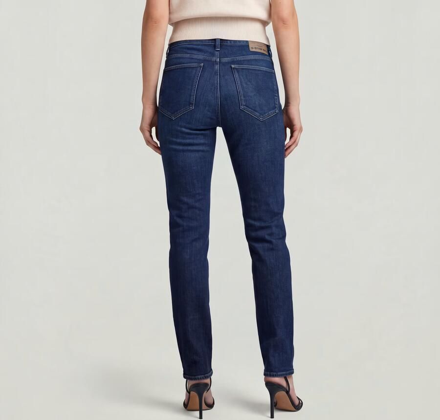 G-Star RAW Ace 2.0 Slim Straight Jeans Donkerblauw Dames - Foto 7