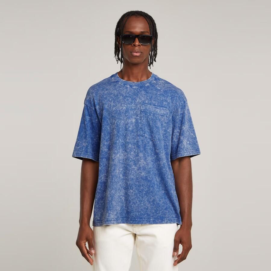 G-Star RAW Acid Wash Boxy T-Shirt Midden blauw Heren - Foto 7