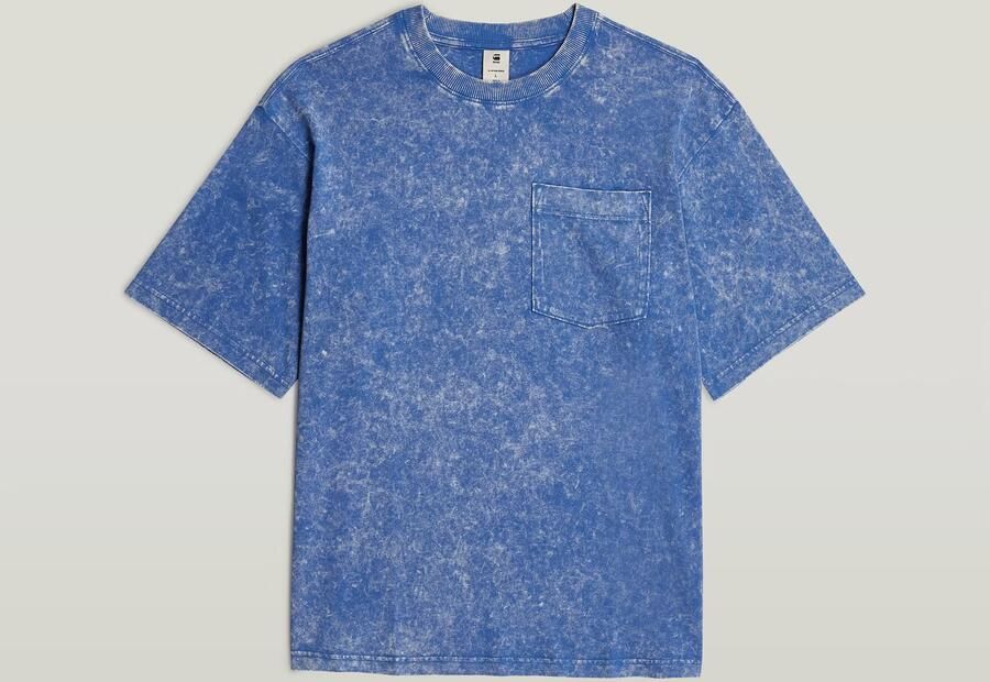G-Star RAW Acid Wash Boxy T-Shirt Midden blauw Heren - Foto 6