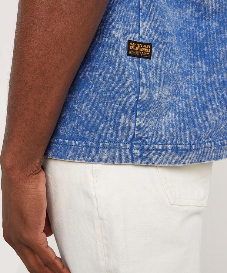 G-Star RAW Acid Wash Boxy T-Shirt Midden blauw Heren - Foto 5