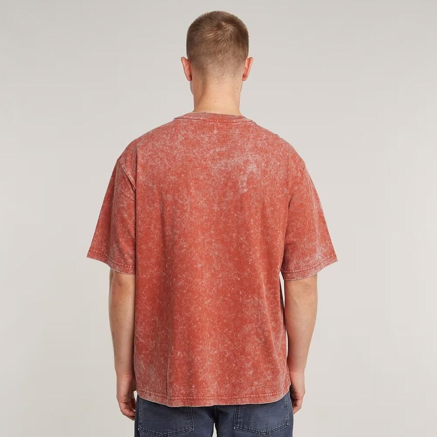 G-Star RAW Acid Wash Boxy T-shirt Rood Heren