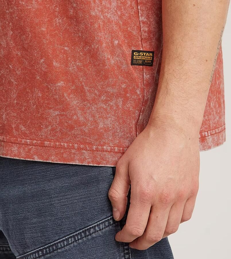 G-Star RAW Acid Wash Boxy T-shirt Rood Heren - Foto 5