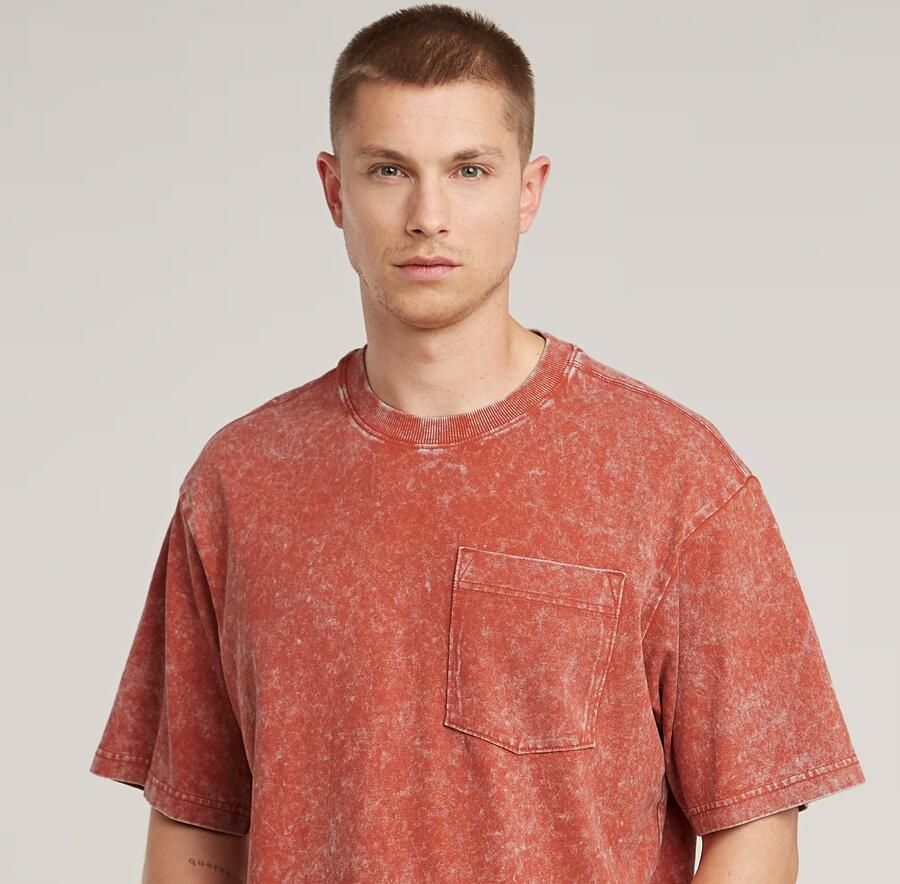 G-Star RAW Acid Wash Boxy T-shirt Rood Heren - Foto 4