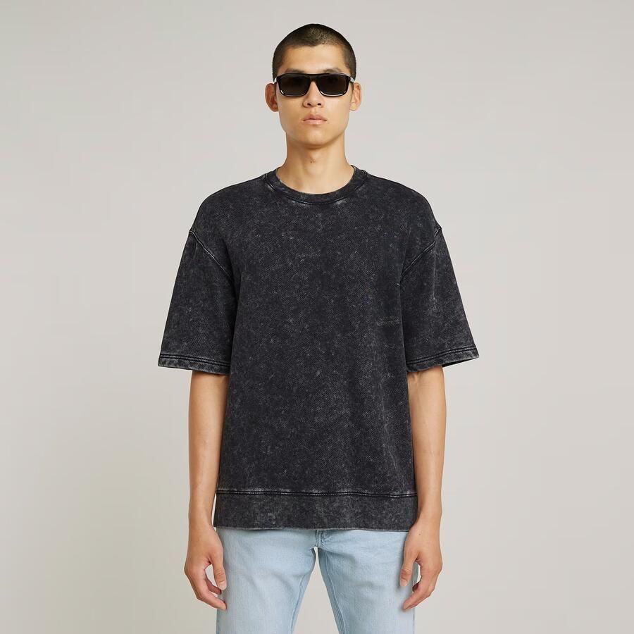 G-Star RAW Acid Wash Loose Sweater Zwart Heren