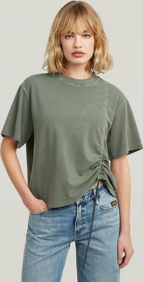 G-Star RAW Adjustable Washed Relaxed T-Shirt Groen Dames