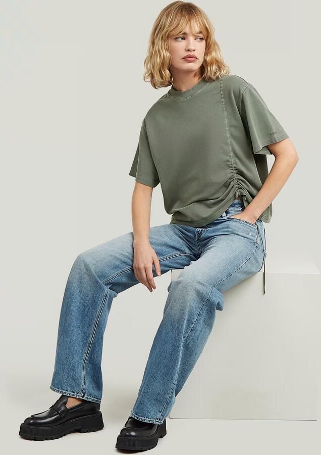 G-Star RAW Adjustable Washed Relaxed T-Shirt Groen Dames - Foto 4