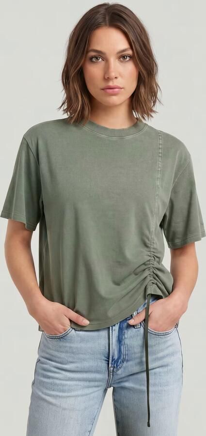 G-Star RAW Adjustable Washed Relaxed T-Shirt Groen Dames - Foto 5
