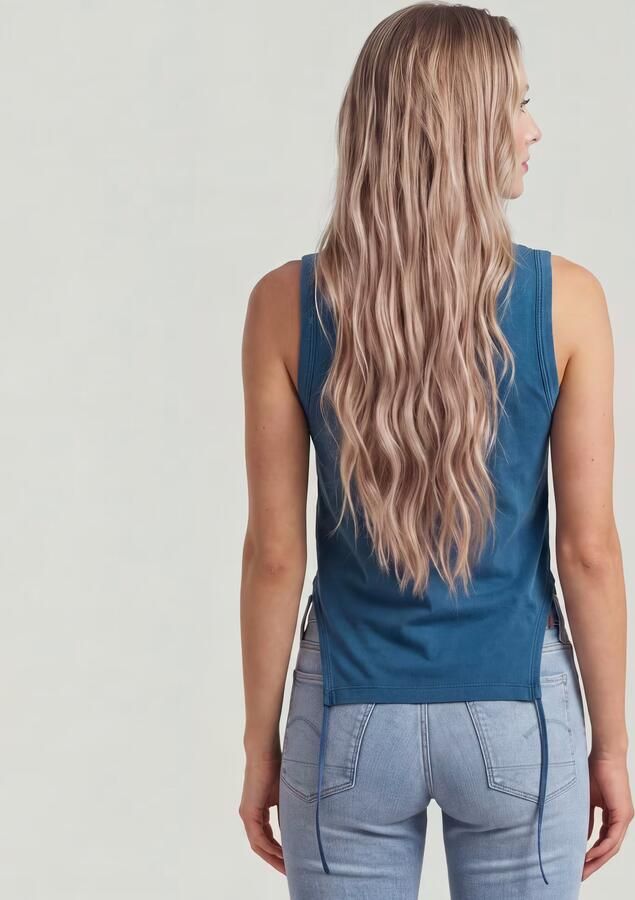 G-Star RAW Adjustable Washed Slim Tank T-Shirt Midden blauw Dames - Foto 5