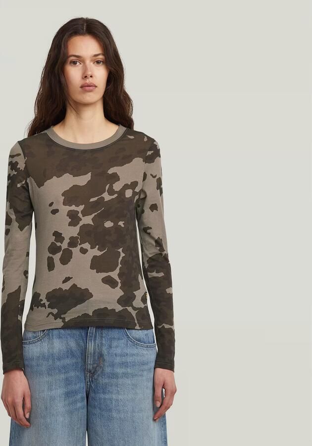 G-Star Raw Shirt met lange mouwen met geribde ronde hals