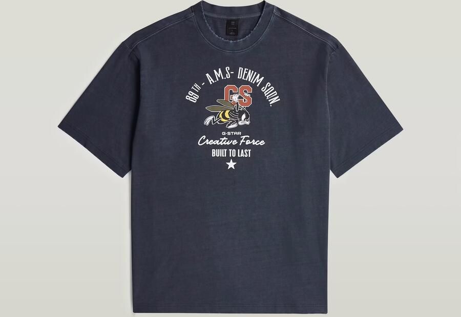 G-Star RAW Angry Bee Loose T-Shirt Donkerblauw Heren